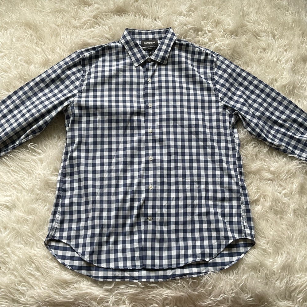 Bonobos‎ Check Plaid Button Slim Fit Down Shirt